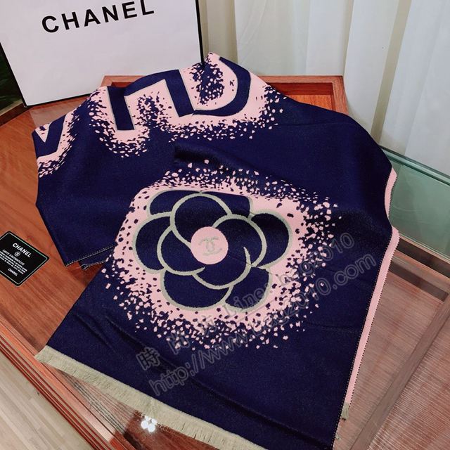 CHANEL圍巾 2019年新品素雅山茶花 香奈兒羊絨混紡長圍巾 CHANEL女圍巾  llwj6609